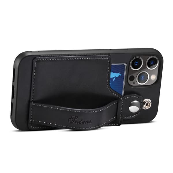 Kompatibelt iPhone 14 Pro Max Cover, PU Læder Wallet Cover (Sort)