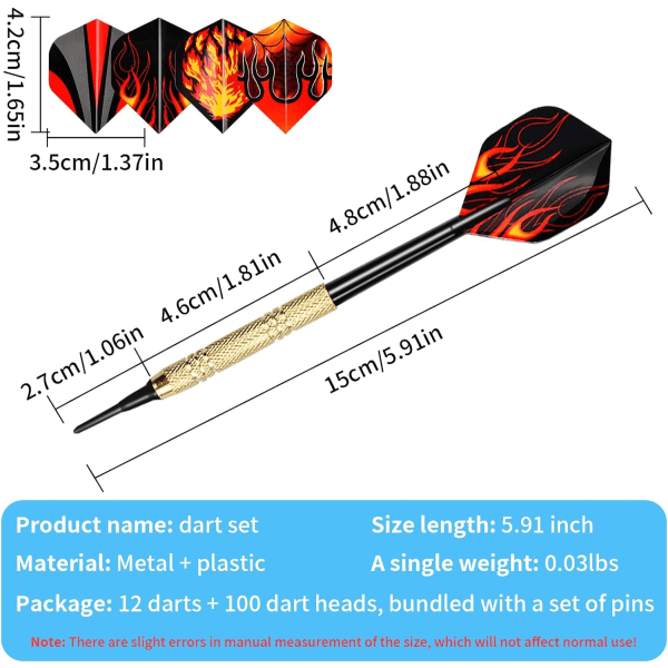 12 Stk Elektronisk Dartboard Dart, Plast Tip Dart til Elektron