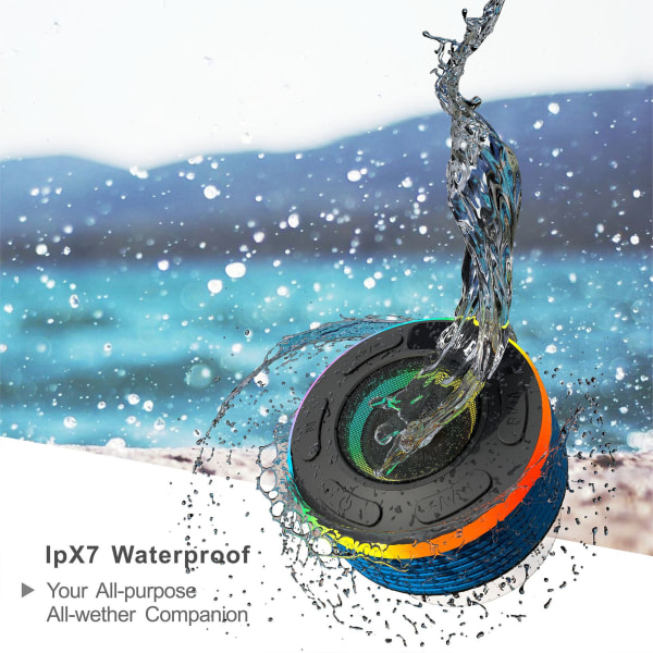 Bluetooth-høyttaler, IP7 vanntett dusjhøyttaler, med HiFi Ster