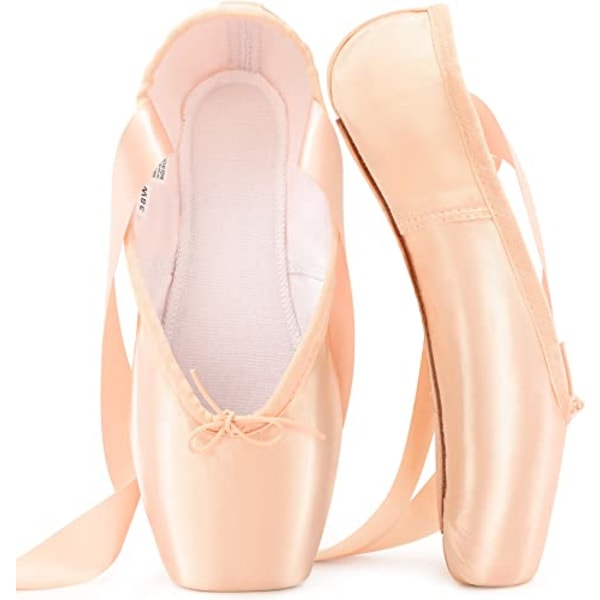 Ballet Pointe Shoes Pink professionelle dansesko med syet rib