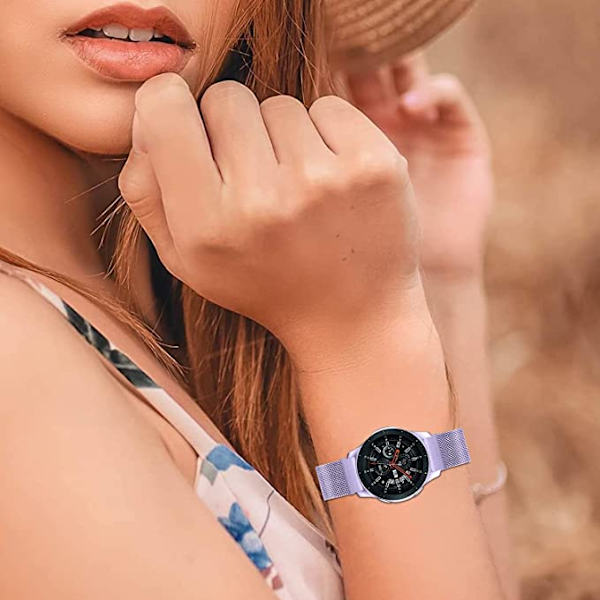 22mm rem til Samsung Garmin Huawei, rustfrit stål magnetisk M