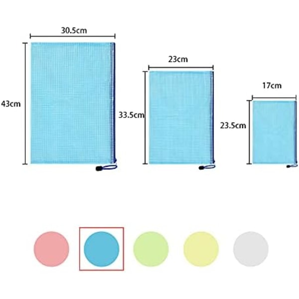15 stk. dokumentlommer, 3 størrelser, A3 A4 A5 filmapper