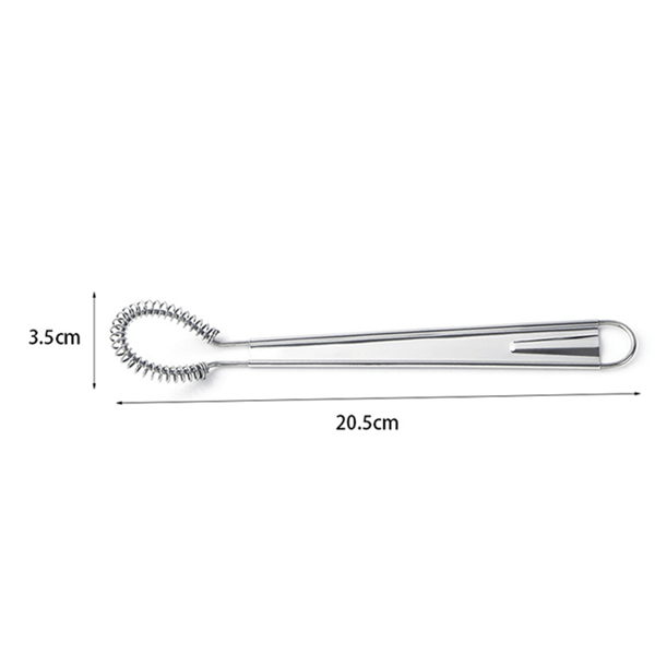 (Silver) Spiral Kitchen Whisk Magic Spoon Stainless Steel Wick F