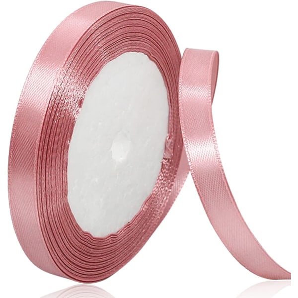 Roséguld satinband 10mm x 22m, satinband för presentinslagning