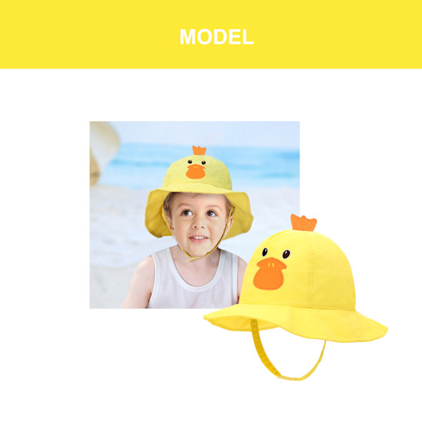 Ankan keltainen - Vauvan tyttö aurinkolippalakki Unisex taittuva Anti - UV aurinko Pro