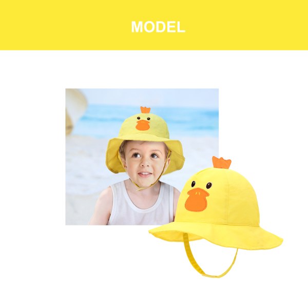 Ankunge Gul - Baby Flicka Solhatt Unisex Fällbar Anti - UV Sol Pro