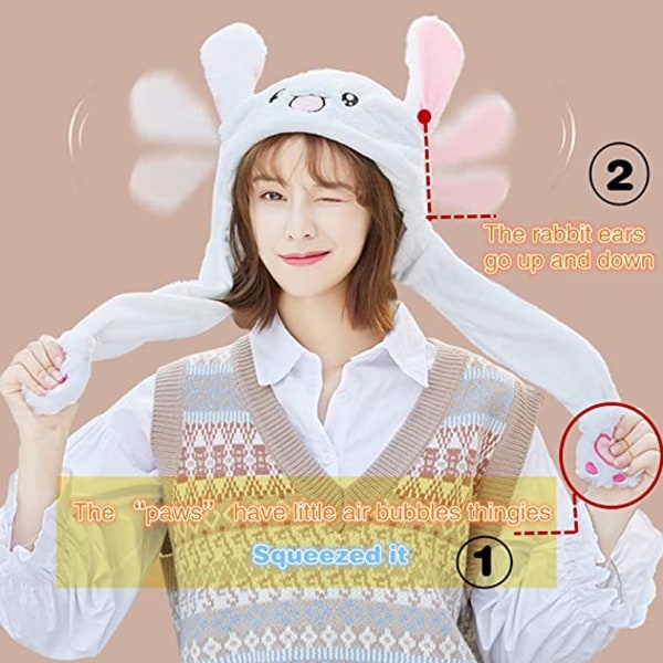 Bunny Hat Jumping Hat Rabbit Hat with Moving Ears Anima