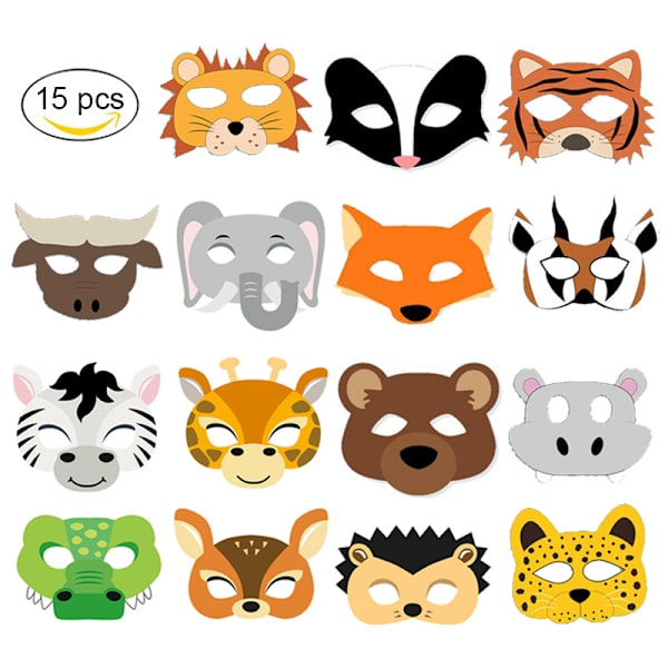 15 eläinmaskin sarja, eläin naamiaisasusteet, 15 eri