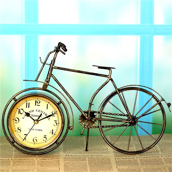 Retro Jern Cykel Type Skrivebordsur