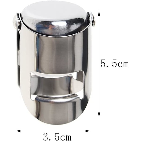 2 stk. Champagne Stopper, Rustfrit Vakuumforseglet Vinstop