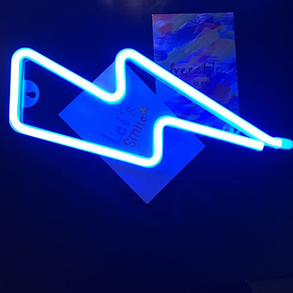 Neonlys, (blå) LED-lysskilt formet dekorlys, Wall De
