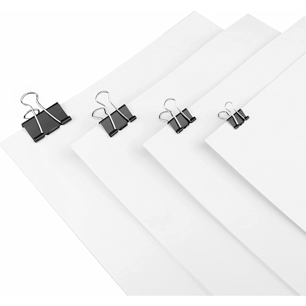 48-pack 15/19/25/32mm 4x12 dokumentklämmor - Multifunktionspapper