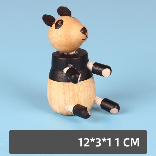 1 st (Panda) Trä Farm Animal Toy - Träfigurer för djur