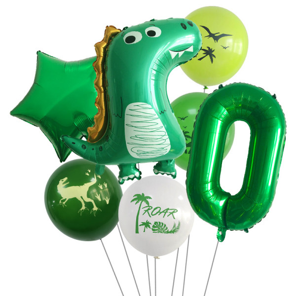 Baby Dinosaur Balloner Dinosaur Fødselsdag Dekorationer Dinosaur Fødselsdagsfest Tilbehør Sæt Dreng eller Pige Fødselsdagsfest Tilbehør ( 0）