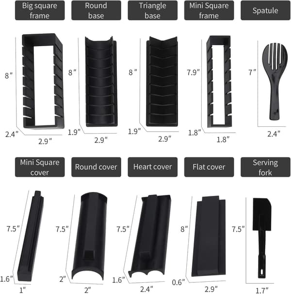 Sushi Maker Kit 10 delar Sushi formar Sushi förberedelse Kit Set Ris