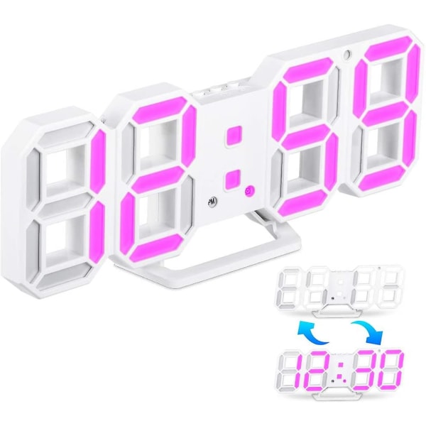 Väggklocka Digital Alarm Digital Vägg LED Nummer Tid Alarm