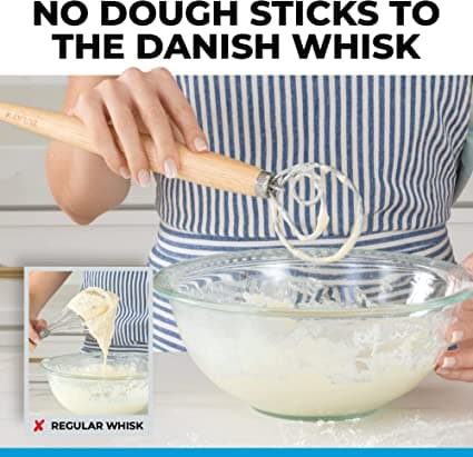 Dansk dejpiskerisk stor håndmixer - Stor 13” rustfrit stål