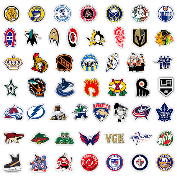 50 stk klistremerker - Ishockey graffiti klistremerker Bagasje kjøleskap skateboard klistremerker