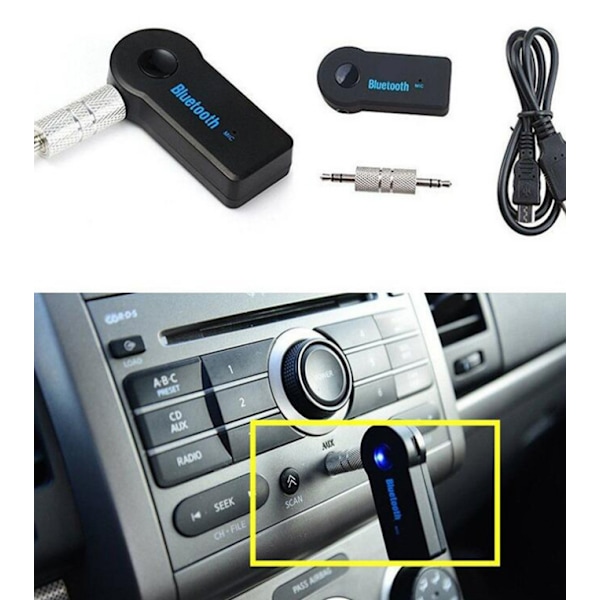 Tre Bluetooth-mottakere 3,5 mm trådløs 4.0 Bluetooth-adapter