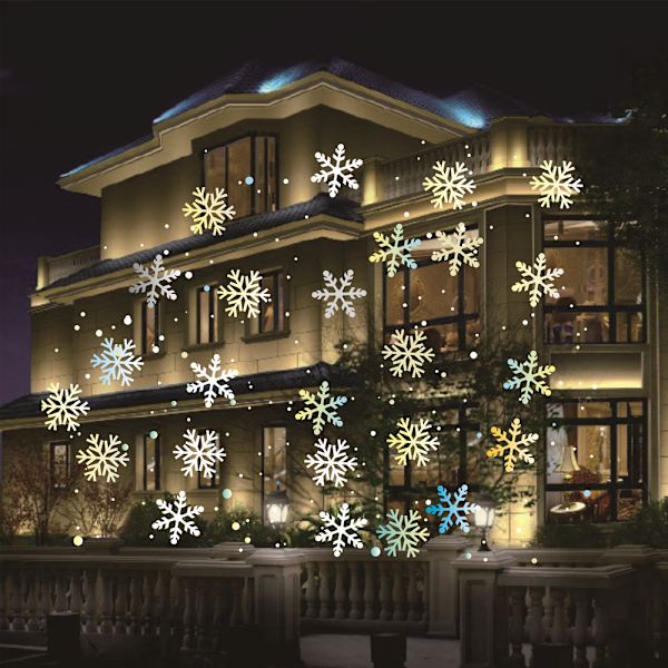 Julprojektor utomhusbelysning, LED snöprojektor jul bf40 Fyndiq