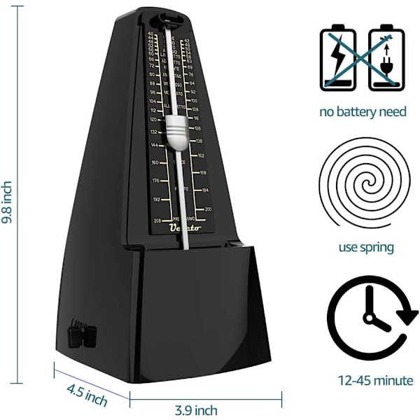 Mekaninen metronomi pianokokeeseen erikoiskitara guzheng viulu