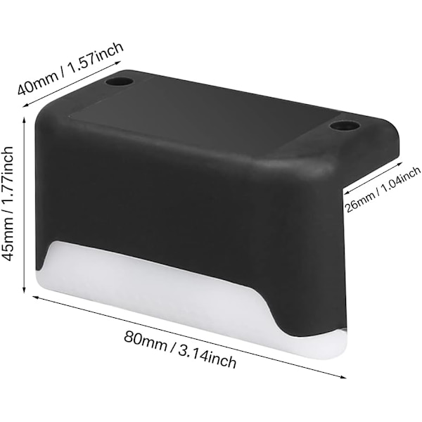 Vanntett solcelle gjerdelys, soldekkslys, trappelys, IP65