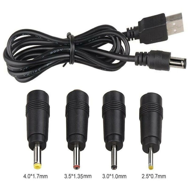 Universell DC til USB-kabel 2.0 2.5 3.0 4.0 5.5 5 i 1 Multi Charge