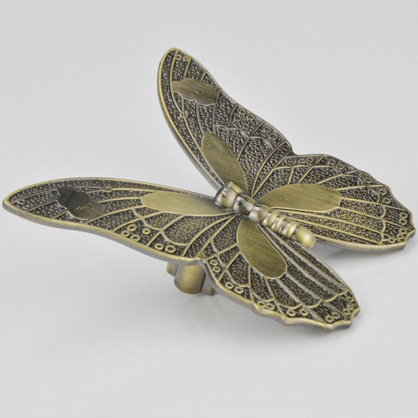 Sett med 5 antikk sommerfuglformet vintage møbelknappdør Ha