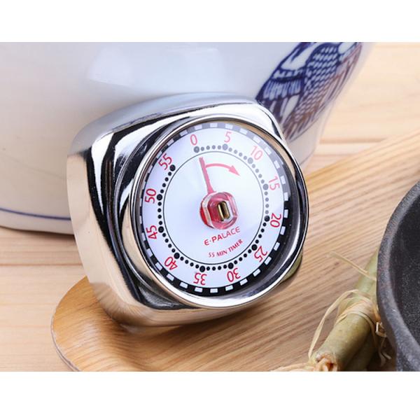 Magnetisk Retro Køkken Timer (Sølv), Klassisk Mekanisk Madlavning