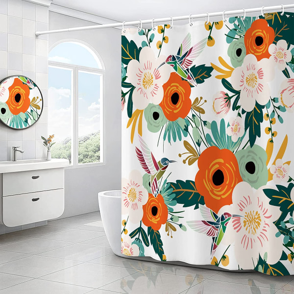 Shower Curtains set Waterproof polyester Plants and Floral S