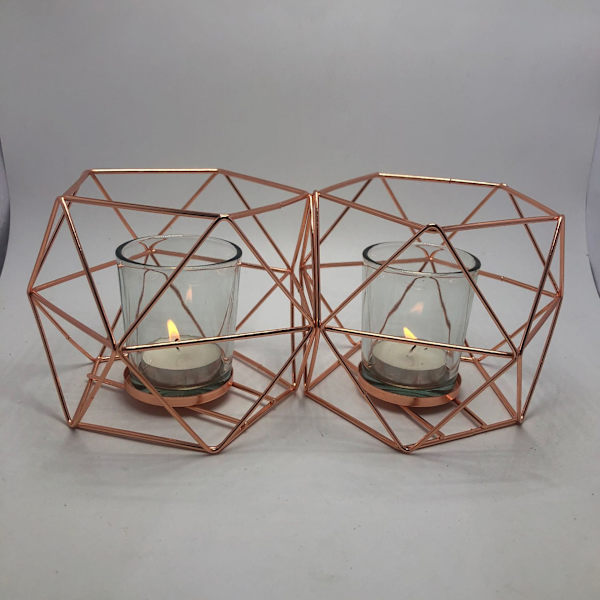 Guld Ljusstake - Set om 2 (Roséguld) Bröllopscenterpiece Ljus