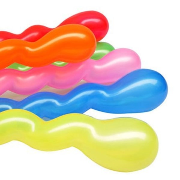 Pakke med 100 meget lange farvede latex balloner
