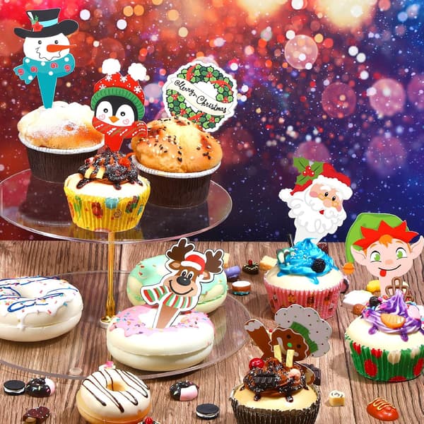 96 stycken juldekorationer för cupcakes