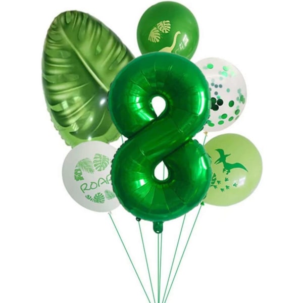 Dino 8 vuotta vanha syntymäpäivä ilmapallot, lasten syntymäpäiväkoristeita 8