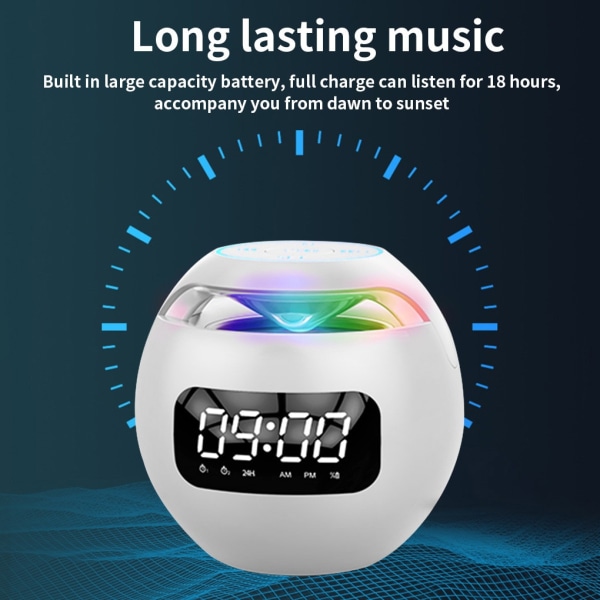 Bluetooth-kompatibel 5.0-högtalare med LED digital väckarklocka