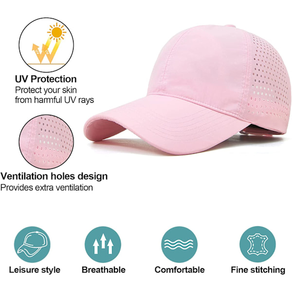 Hurtigtørrende Baseball Cap til Mænd, Unisex Sportshat - Sammenfoldelig Mesh Su