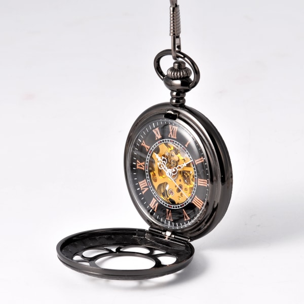 Watch för herr med kedja - Vintage Wind Up Pocket Watch Mech