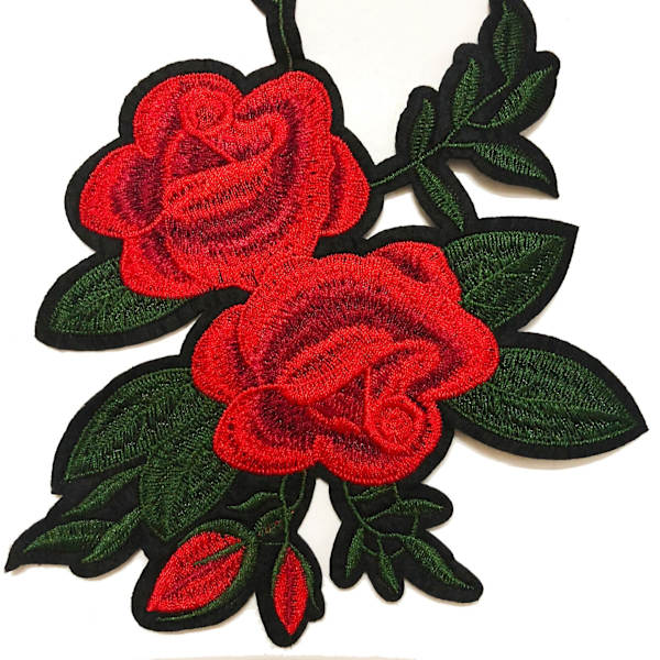 3PCS Broderade Stryk-på Patch Sy-på Badge Ros Blomma Form Se