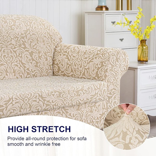 Sofa- ja sohvanpäällinen 2-osainen Jacquard Damask -irtopäällinen