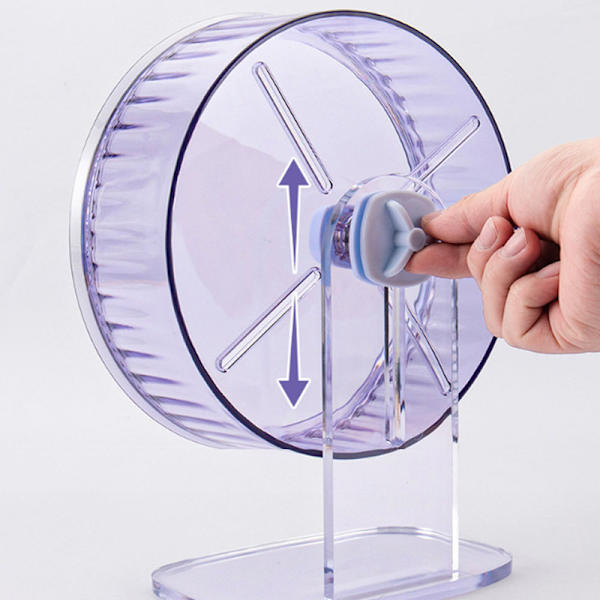 Lila Hamster Springhjul med Akryl Stativ, Springande Spinner