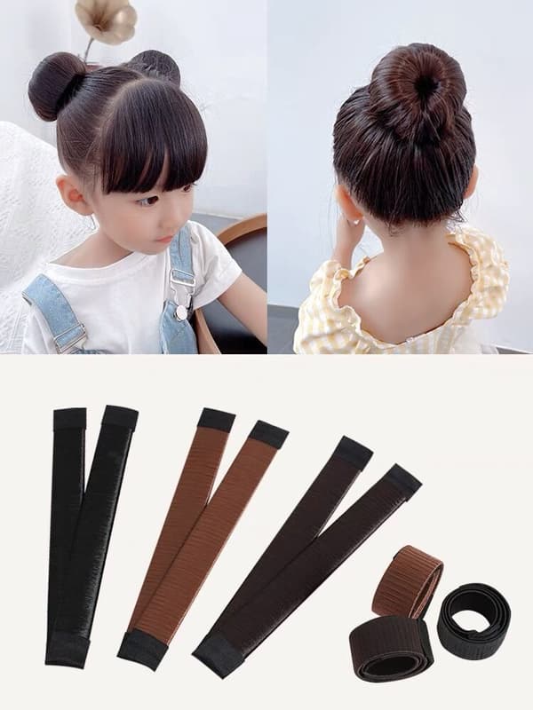 2 st Off White Hårstyling Verktyg Hårband Bun Maker Set Hår