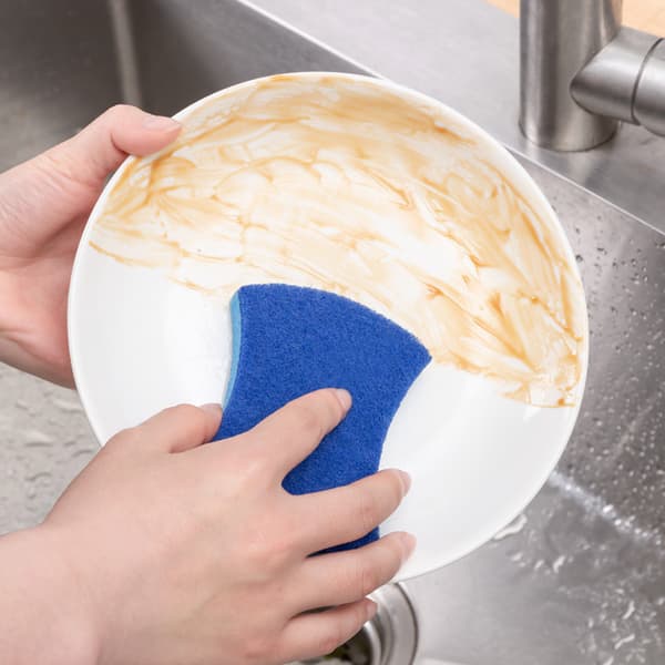 Non-Scratch Cellulose Scrub Sponge, Dual-Sided Dishwashing Spong