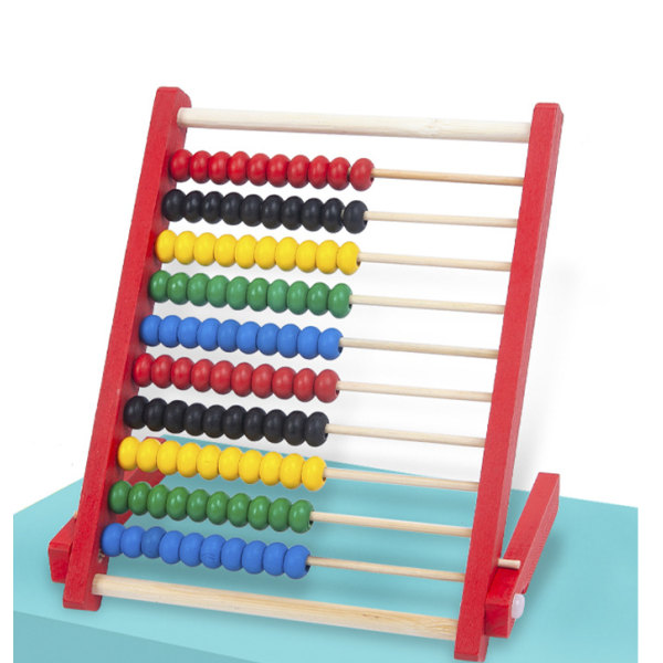 Förskola Matematik Lärande Leksak, 10 Rader Trä Ram Abacus med M