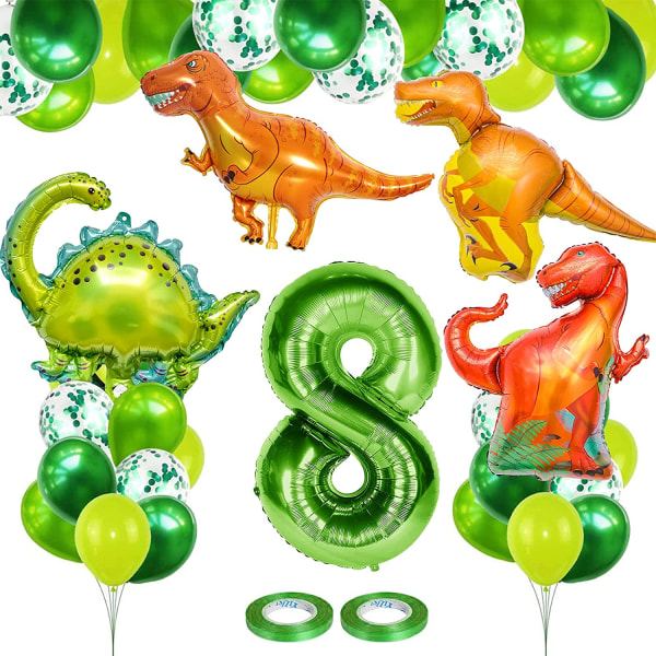 4 vuoden syntymäpäivän dino-ilmapallot, 100 cm 4 jättiläismäistä numeropalloa, Bi