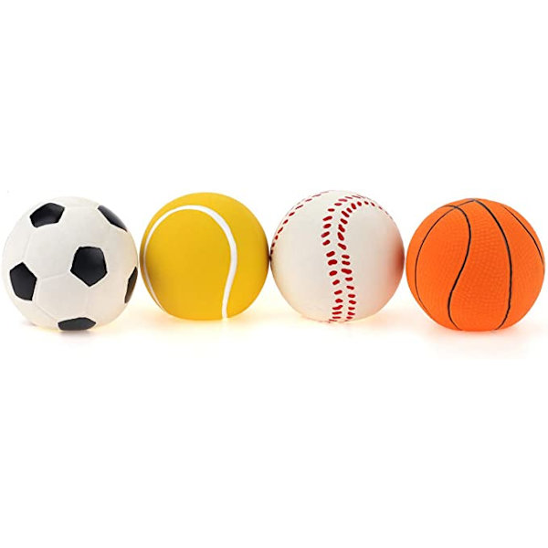 4-pack 6,3 cm latexvalp leksak boll sportboll set,
