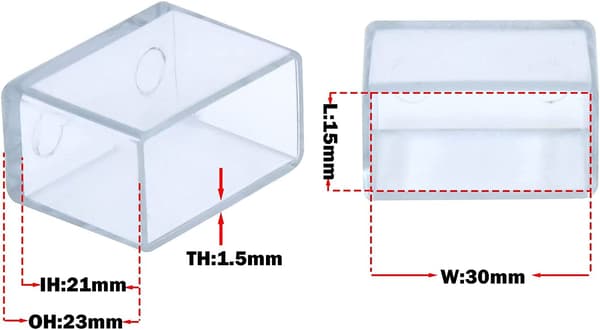 12-pack rektangulära stolsbensöverdrag, anti-scratch PVC-möbelben