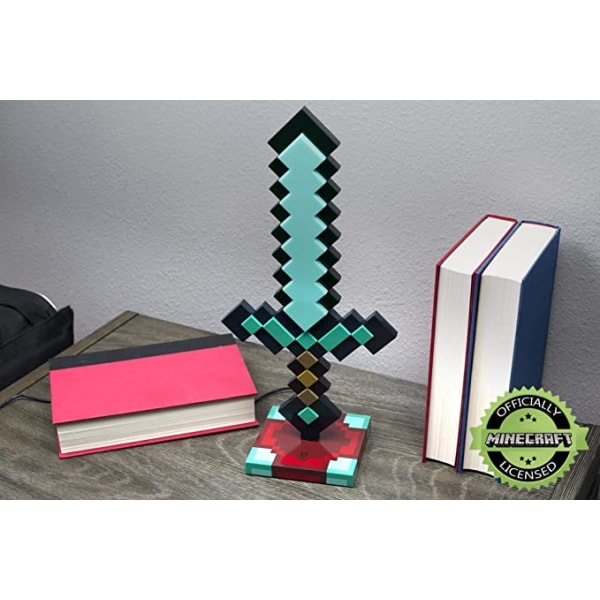 Minecraft Diamant Sværd 14 Tommer USB Skrivebords LED Natlampe - Dekoration