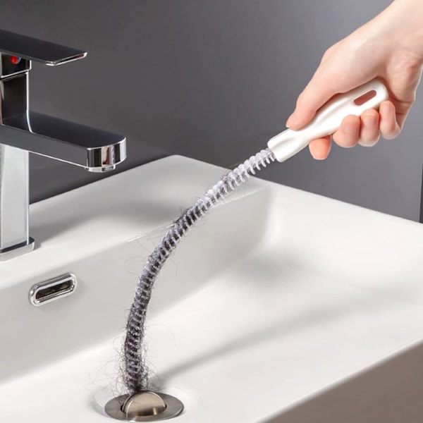 Set med 2 flexibla 45 cm diskbänk rengöringsborste vattenpipa avlopp muddra T