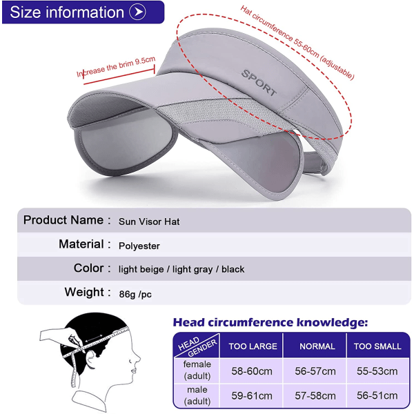 Kvindernes Solskærm, Åndbar Anti-UV Solskærme Kasketter med Indtrækkelig B