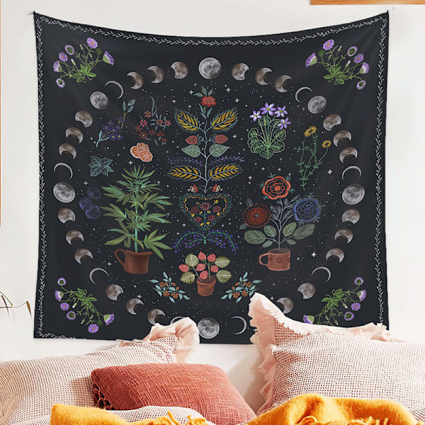 130x150cm Mandala Vægophæng Gobelin til Natur Dekorationer Sengetæppe Tæppe til Hjem Stue Soveværelse Sovesal Dekor(E)